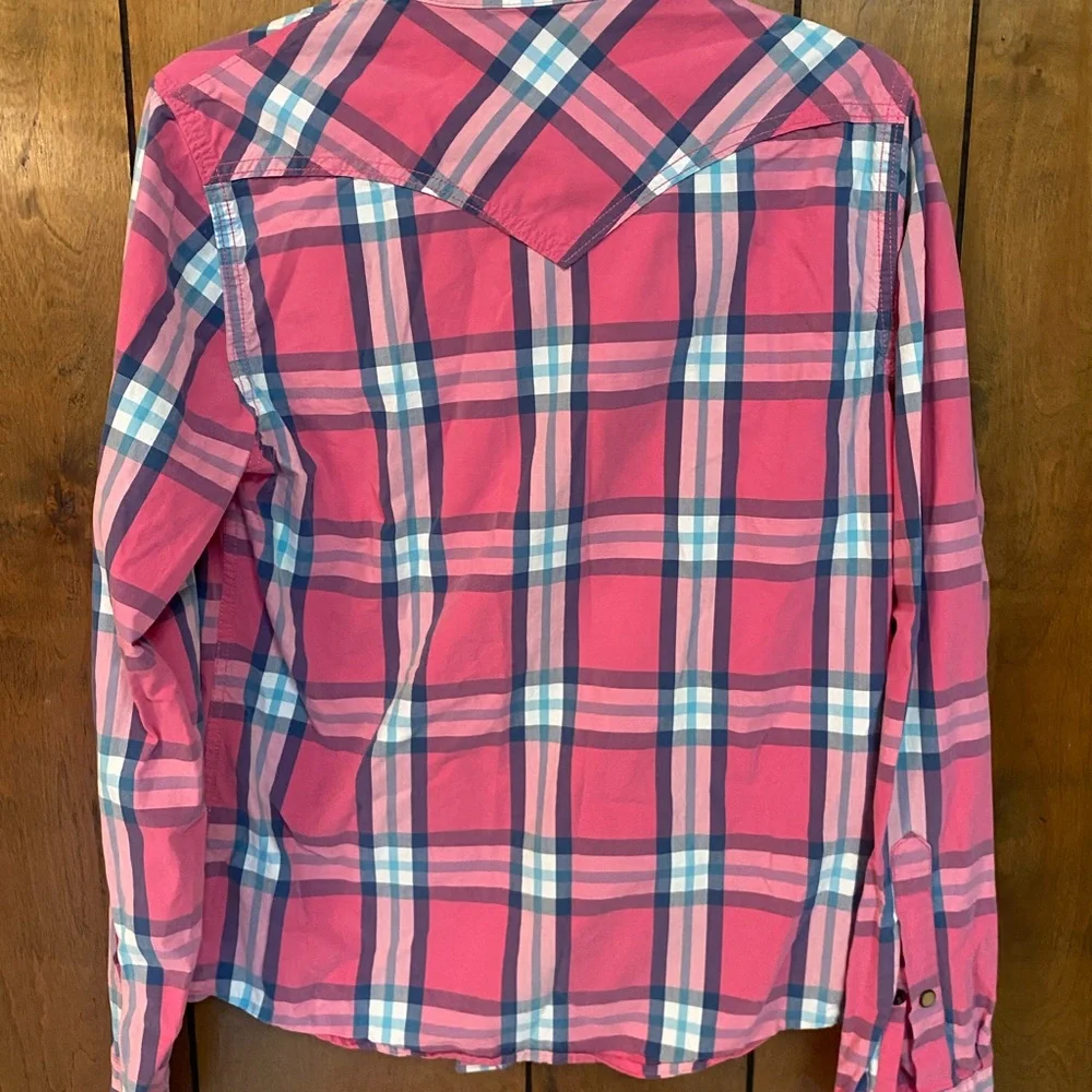 Hollister Pink and Blue Plaid Shirt - Picture 4 of 4